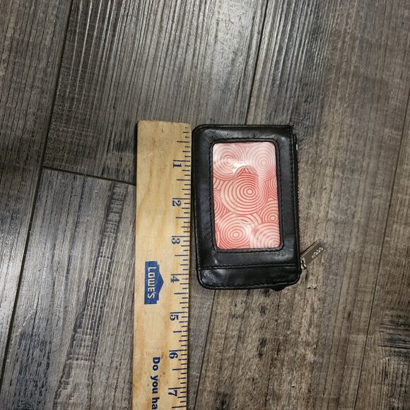 Small Hobo wallet coin purse credit card holder black leather LL - Picture 6 of 6